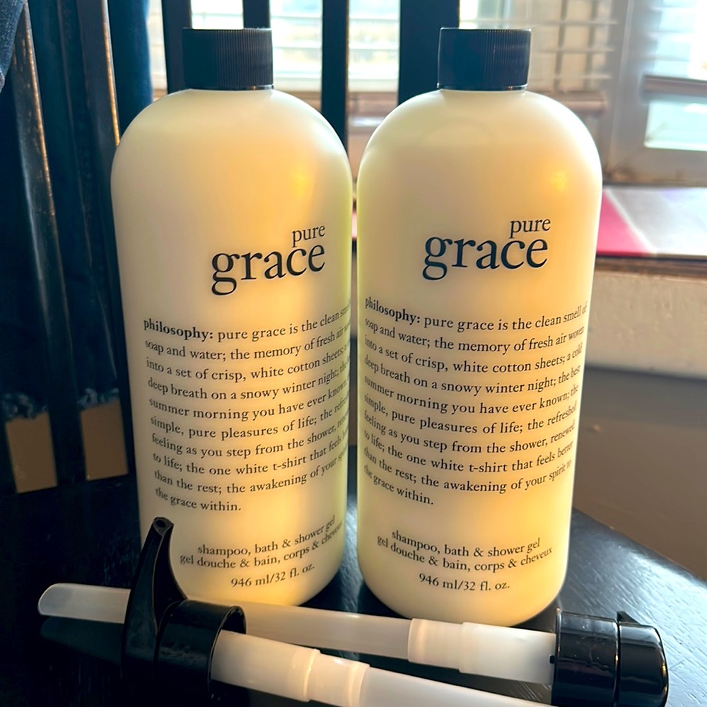 Pure Grace Shampoo, Body Wash (2) 32oz - sealed. Comes with pumps